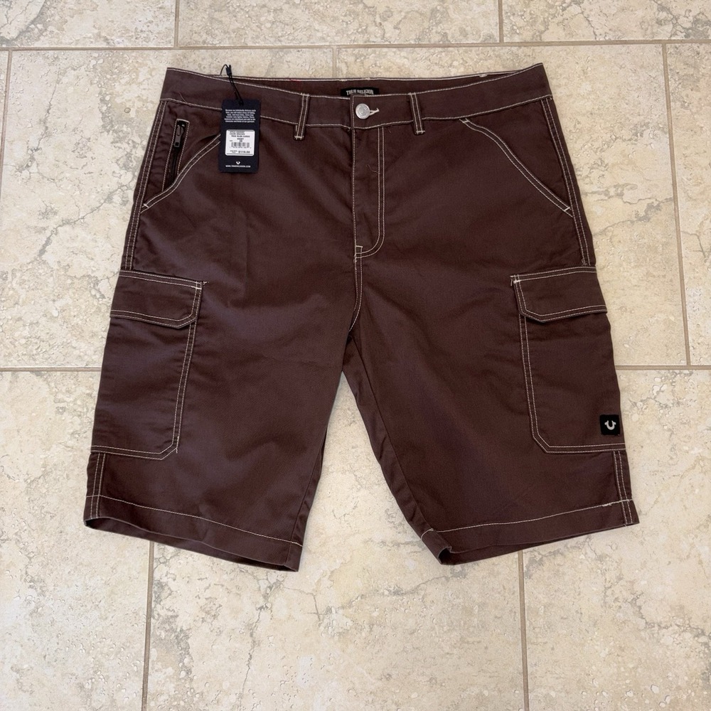 True Religion Men's Cargo Shorts Size 38 Bracken Color New With Tags See Waist